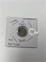 MS Grade 1944 Nederlands Silver 10 Cents