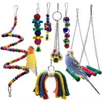 Bird Parrot Toys, 7 Packs Bird Swing Chewing