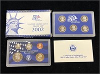 2002 US Mint Proof Set in Box with COA