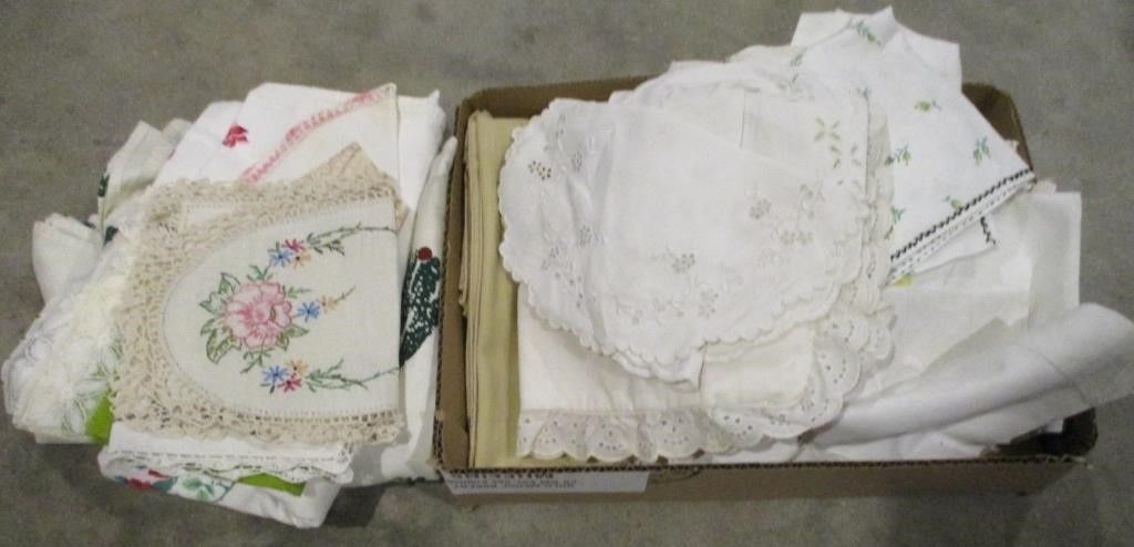 Box of Doilies, Tablecloths, Fanciwork