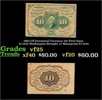 1862 US Fractional Currency 10c First Issue fr-124