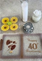 40th anniversary Tray and  Assort Candles