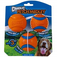 Chuckit! Dog Fetch Ball Medley, Medium, 3 Pack,