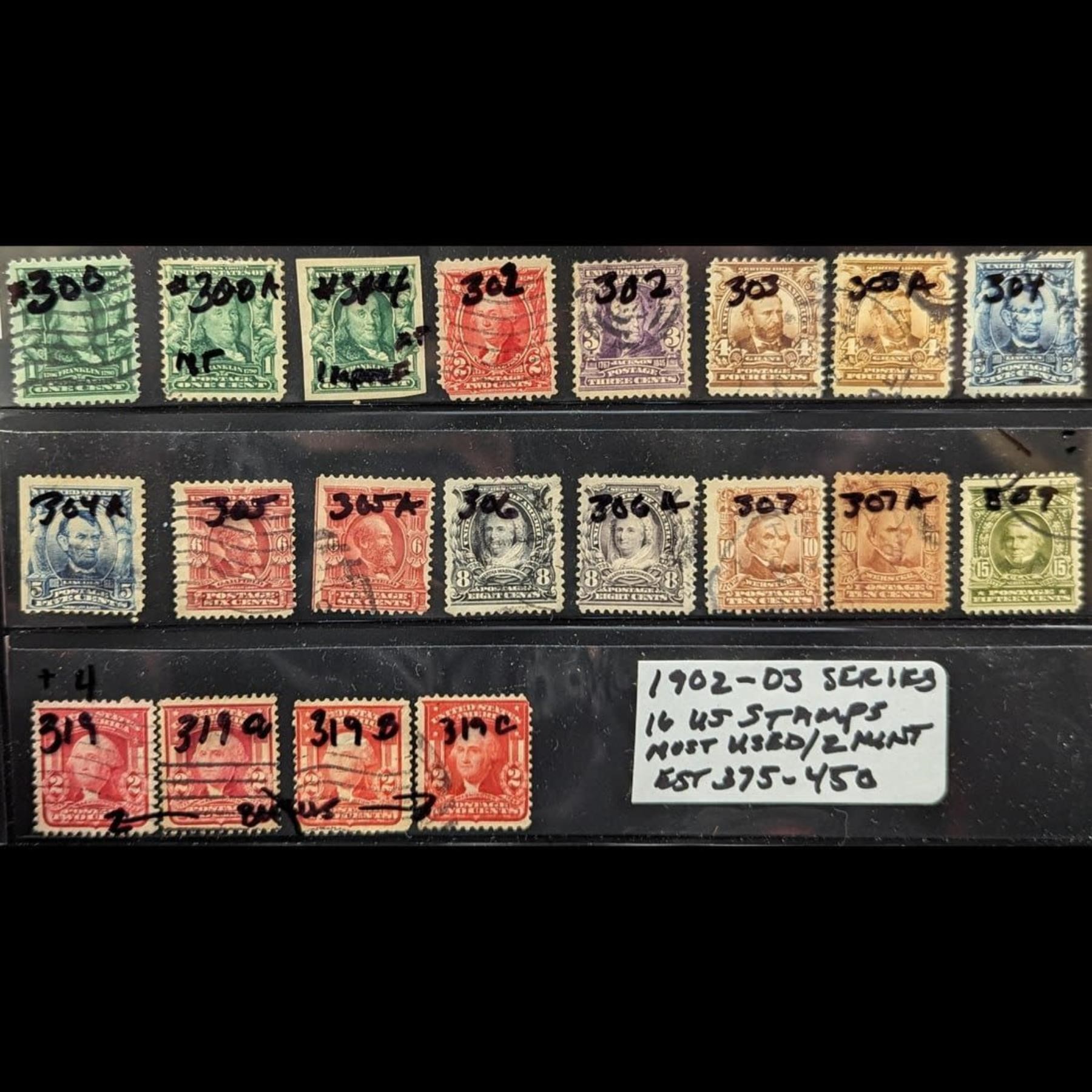 Lot Of 16 Used USA General Issue Stamps From 1902