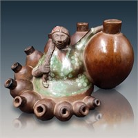 Peruvian Chulucanas Folk Art Pottery Signed Manuel
