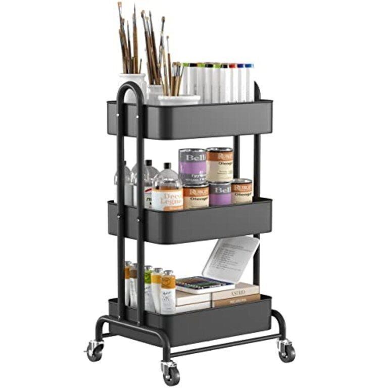 Ceayell 3-Tier Metal Rolling Storage Cart Heavy