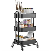 Ceayell 3-Tier Metal Rolling Storage Cart Heavy