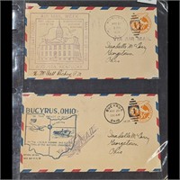 Lot Of Four Cancelled Air Mail Stamps Promoting