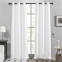 Deconovo Grommet Top White Curtains for Bedroom,