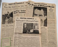 1974 HOUSTON CHRONICLE WATERGATE AND NIXON ARTICLE