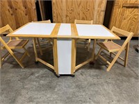 Stow away table and 4 chairs