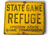 State Game Refuge Metal Sign