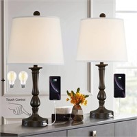Dungoo Modern Table Lamp Set of 2, 3-Way Dimmable