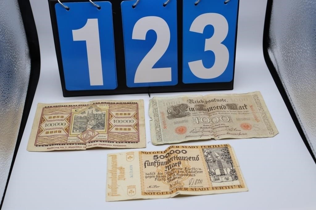 WWI GERMAN MONEY 1910 / 1923