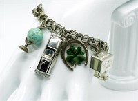 Sterling Vintage Charm Bracelet