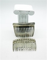 (2) Sterling Silver Hair Combs