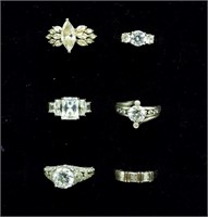 (6) Sterling Bridal Rings