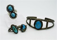 (4) Vintage Sterling Turquoise Jewelry