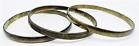 (3) TAXCO MEXICO STERLING BANGLES