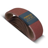 POWERTEC 4 x 24 Inch Sanding Belts, 3 Each of 60