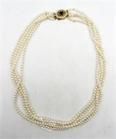 Pearl Choker With 14K Sapphire Clasp