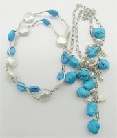(2) Turquoise & Sterling Silver Necklaces
