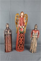 3pcs Tall Christian Wooden Statues