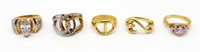 925 Gold Tone Fashion Rings