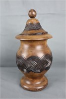 Vintage Polynesian Handcarved Hardwood Urn