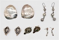 (5) Vintage Sterling & Gemstone Earrings