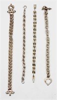 4 Vintage Sterling Bracelets