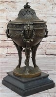 Louis XVI Hot Cast Bronze Urn On Marble Base