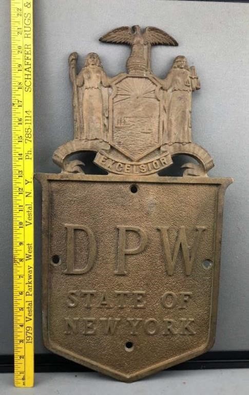 New York State DPW Bronze Plaque
