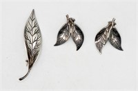 Vintage 925 Norway Pin & Earrings