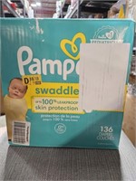 136CT SIZE N PAMPERS SWADDLERS BABY DIAPERS