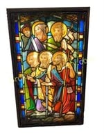 Vintage Stained & Painted  Glass Window