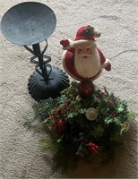 Christmas Lot, Wreath, Santa & Candle Holder