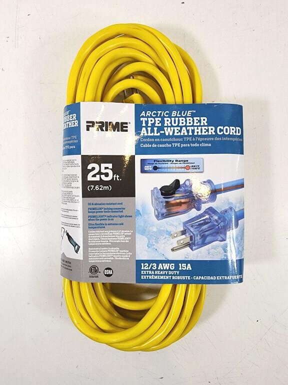 NEW Prime TPE Rubber All-Weather Cord (25ft)