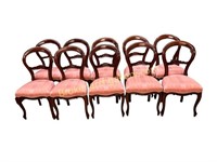Set of12 Balloon Back Mahogany Dining Chairs