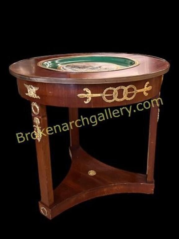 Regency Style Table w Sevres Hand Painted Charger