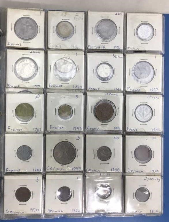 Binder of Foreign Coins, 5 Pages