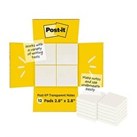 Post-It Notes Transparent Sticky Notes, 3'' x3'',