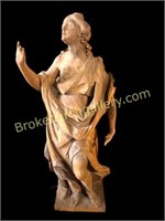 Carved Wooden Goddess Sculpture