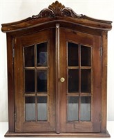 Vintage Wood Table Top Curio Cabinet