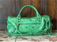 Balenciaga Classic City Style Green Leather Bag