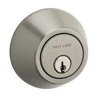 Weiser Safelock Satin Nickel Round Deadbolt Lock,