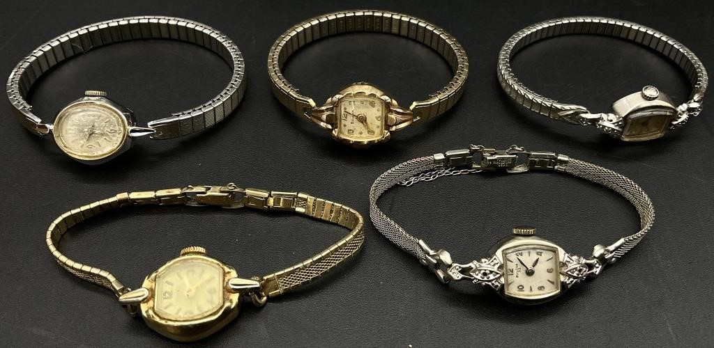 5 Vintage Ladies Wrist Watches