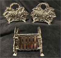 Baroque/rococo style knife/fork/spoon caddies