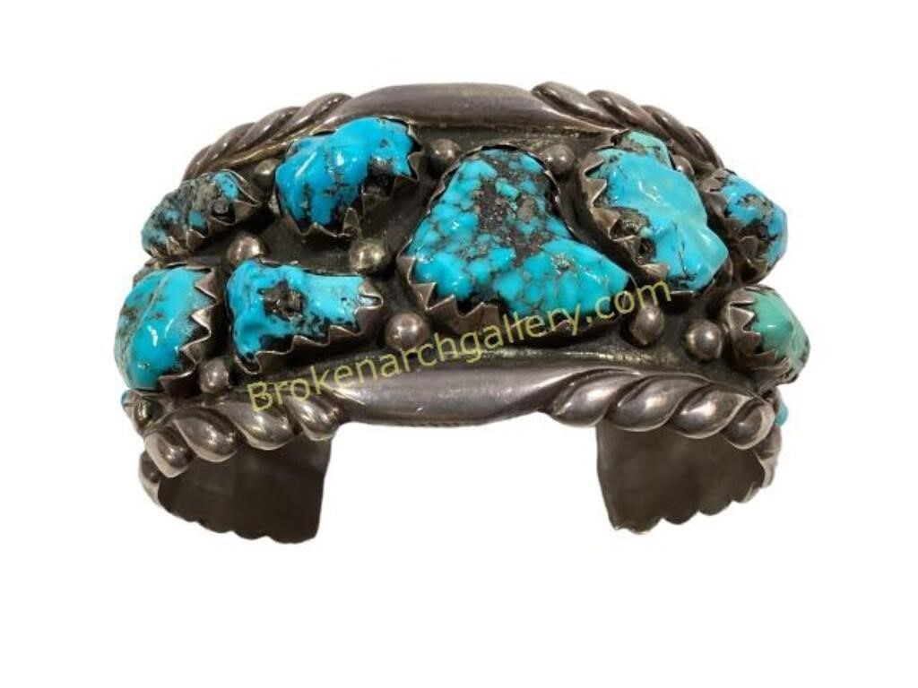 Zuni Sterling and Turquoise Bracelet