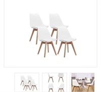 Modern Dining Chair Set, Soft Padded with Wood